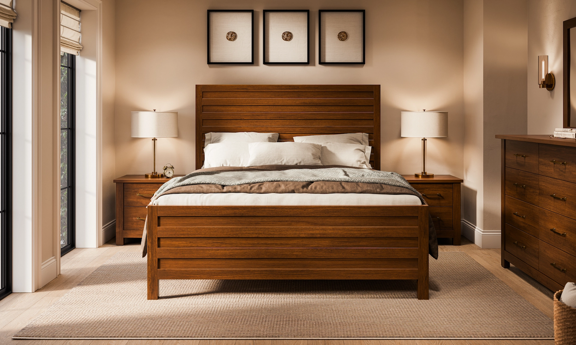 Veralux Braddock Collection Brown Maple Earthtone Room Setting Final
