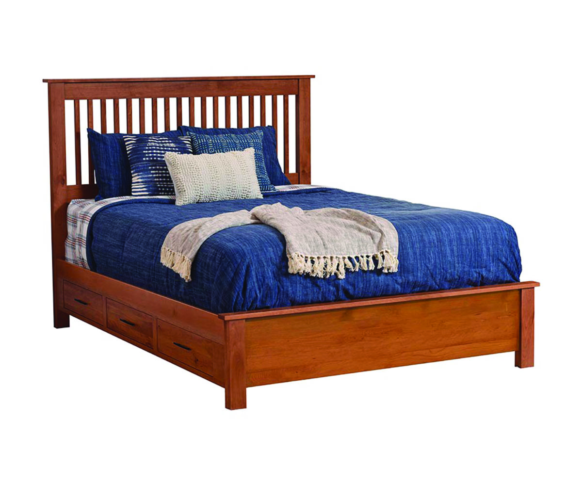 Williamsport Slat Bed With Drawer Units Raised 6" 1 Williamsport Slat Bed With Drawer Units Raised 6"