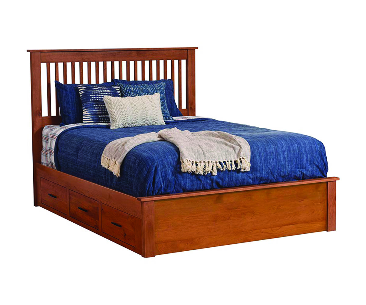 Williamsport Slat Bed With Drawer Units to the Floor 1 Williamsport Slat Bed With Drawer Units to the Floor