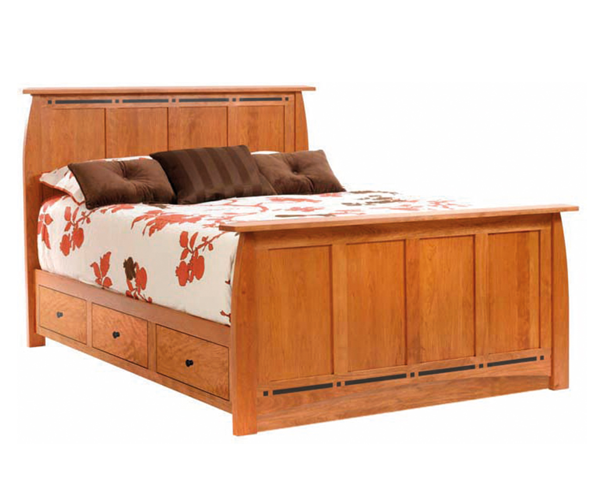 Vineyard Panel Bed With Drawer Units Raised 2" 1 Vineyard Panel Bed With Drawer Units Raised 2"