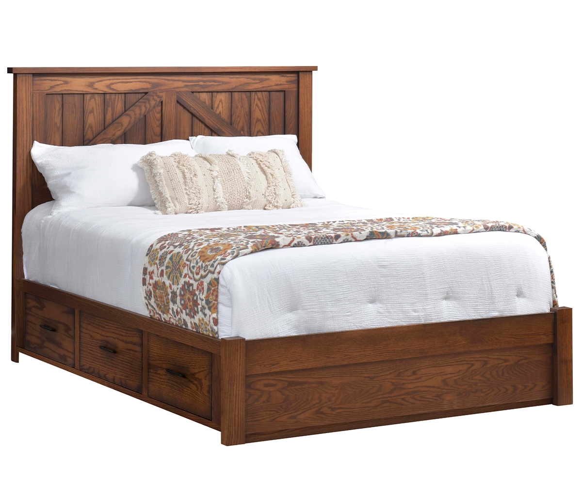 Mountain Lodge Panel Bed With Drawer Units Raised 2" 1 Mountain Lodge Panel Bed With Drawer Units Raised 2"