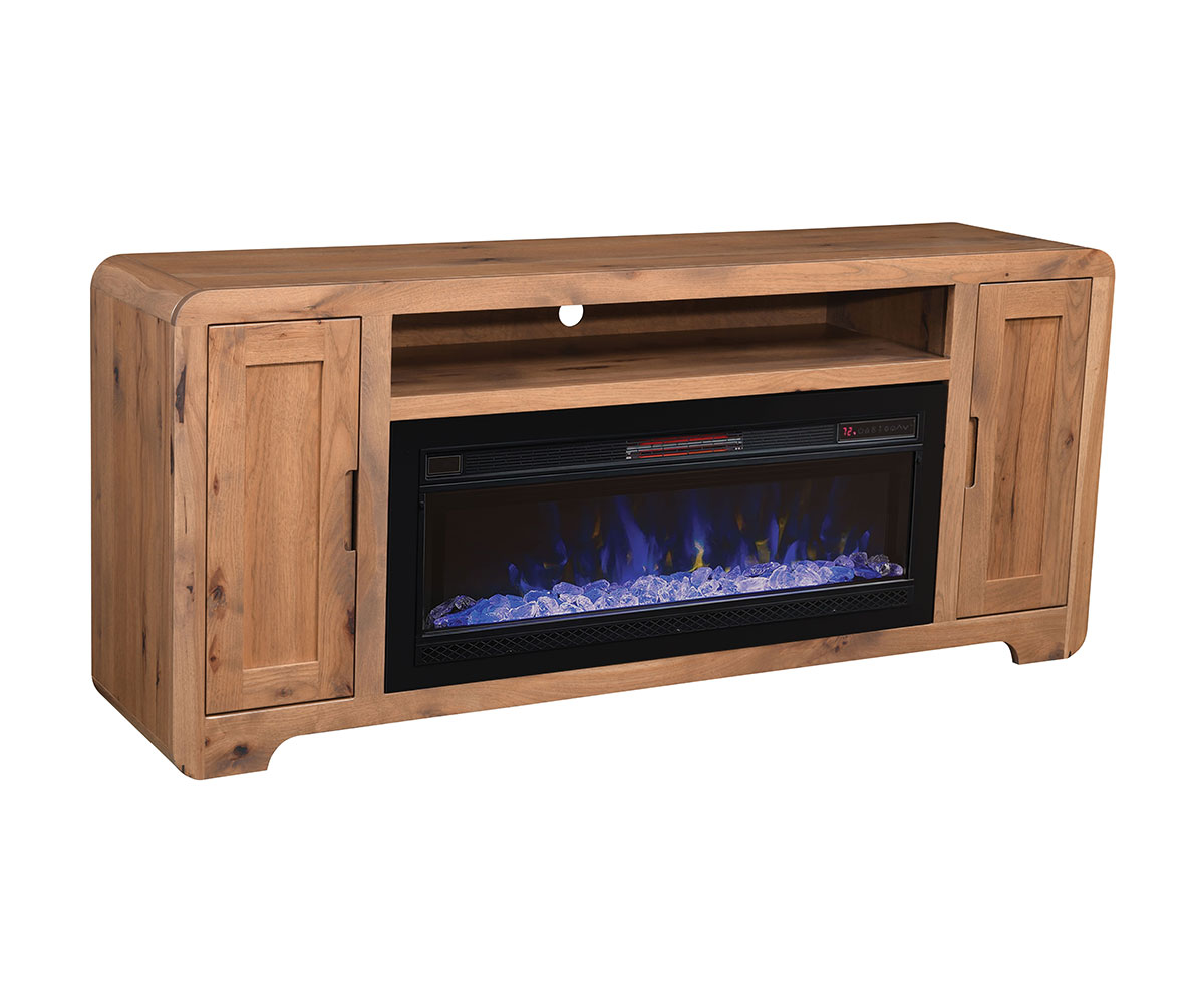 Europa TV Stand With Fireplace - 70"W 1 Europa TV Stand With Fireplace - 70"W