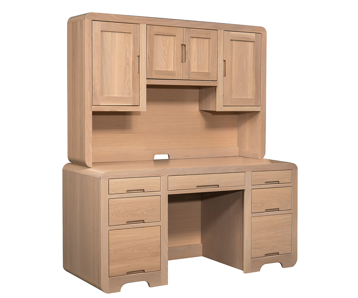 Europa Double Pedestal Desk With Hutch 1 Europa Double Pedestal Desk With Hutch