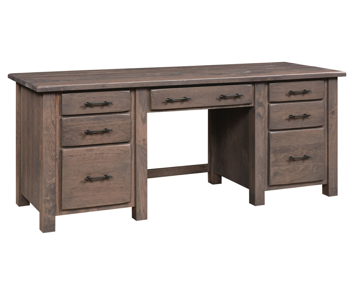 Barn Floor Double Pedestal Desk 1 Barn Floor Double Pedestal Desk