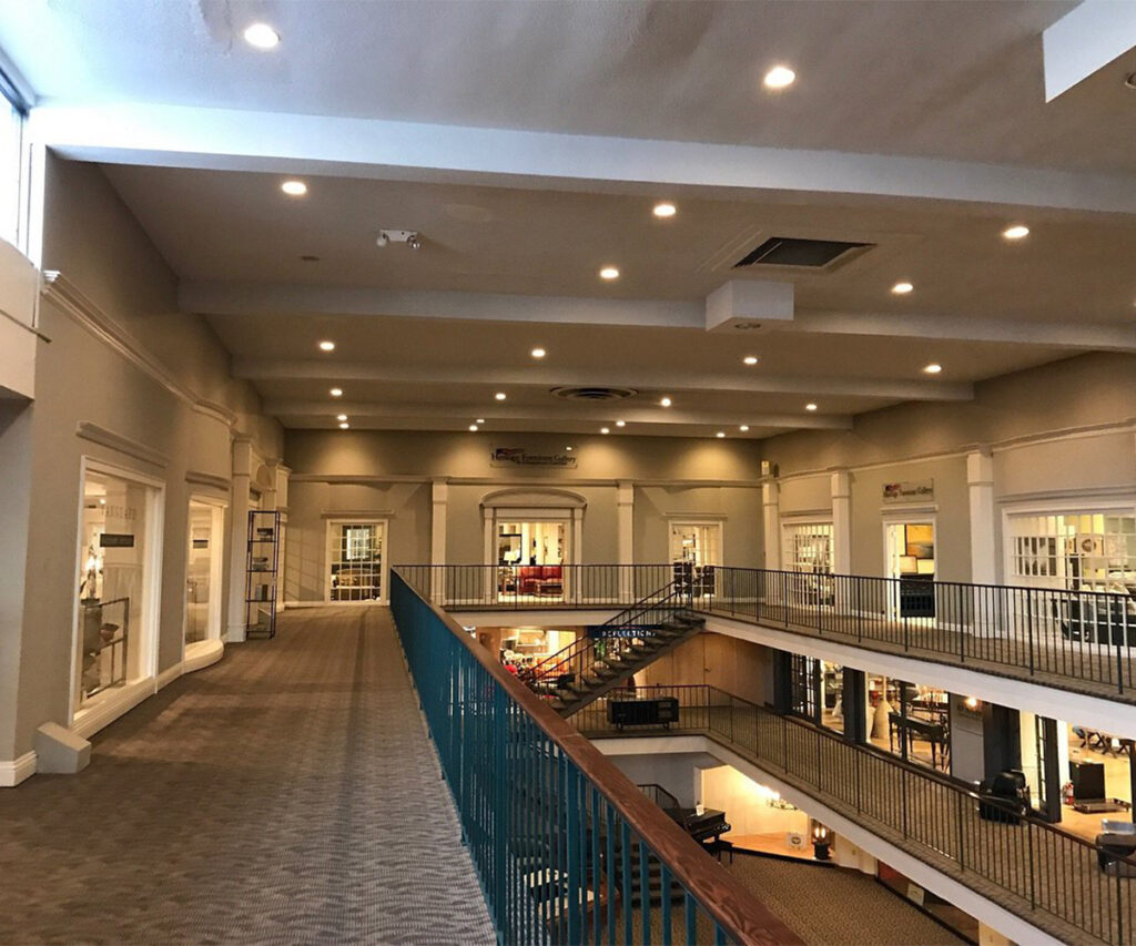 Why Visit Amish Oak & Cherry at the Hickory Furniture Mart 6 Why visit Amish Oak & Cherry? Hickory Furniture Mart interior balcony and showroom corridors.