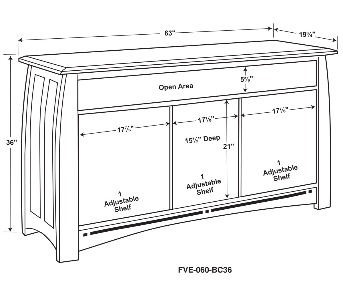 Boulder Creek Media Stand - 63"W 2 Boulder Creek Media Stand - 63"W - Image 2
