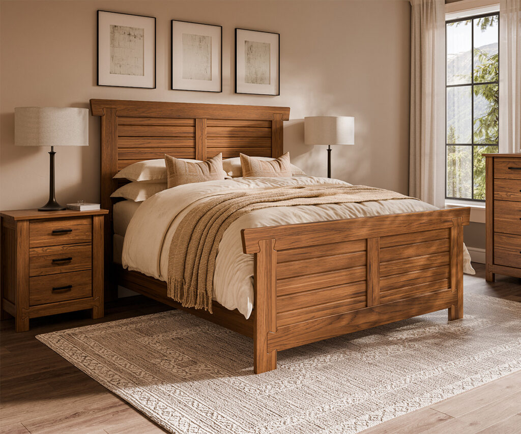 Why Americans Are Buying Amish-Made Furniture 4 Solid wood Amish bedroom set in a warm, neutral bedroom