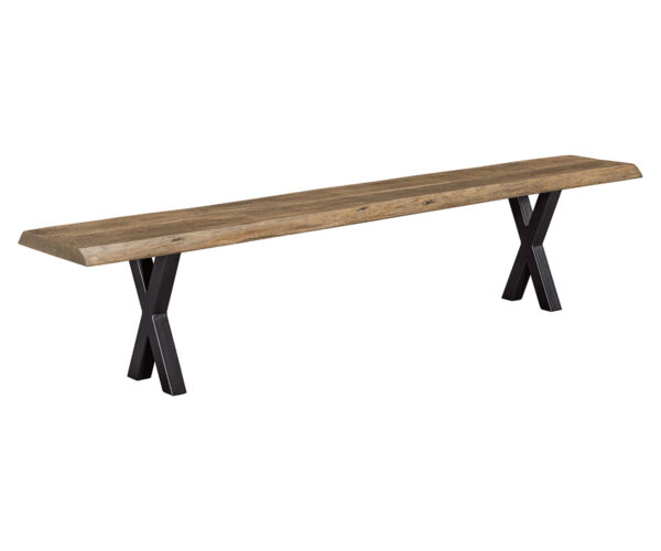 Live Edge Rough Sawn Bench with Xavier Base