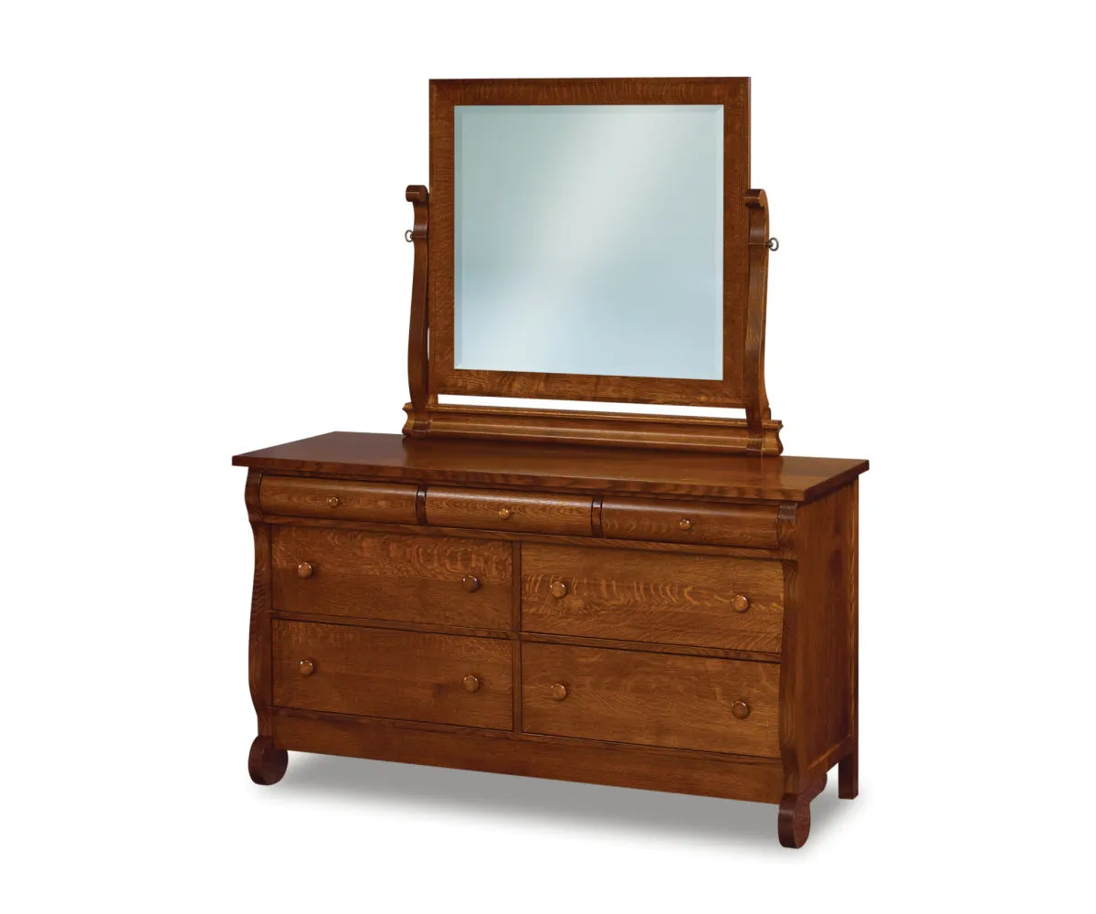 Old Classic Sleigh 7 Drawer Dresser - 58"W 1 Old Classic Sleigh 7 Drawer Dresser - 58"W
