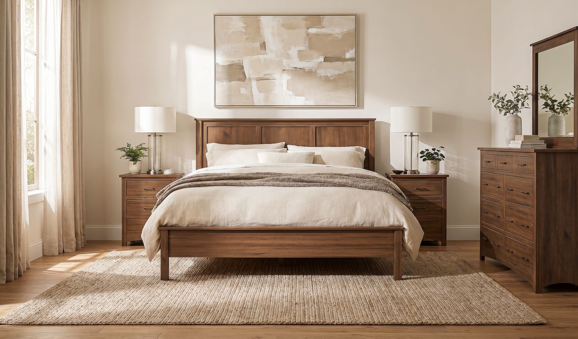Home 1 Frog Pond Furniture Lincoln King Bed Bedroom Setting Brown Maple Cappuccino 2 FINAL