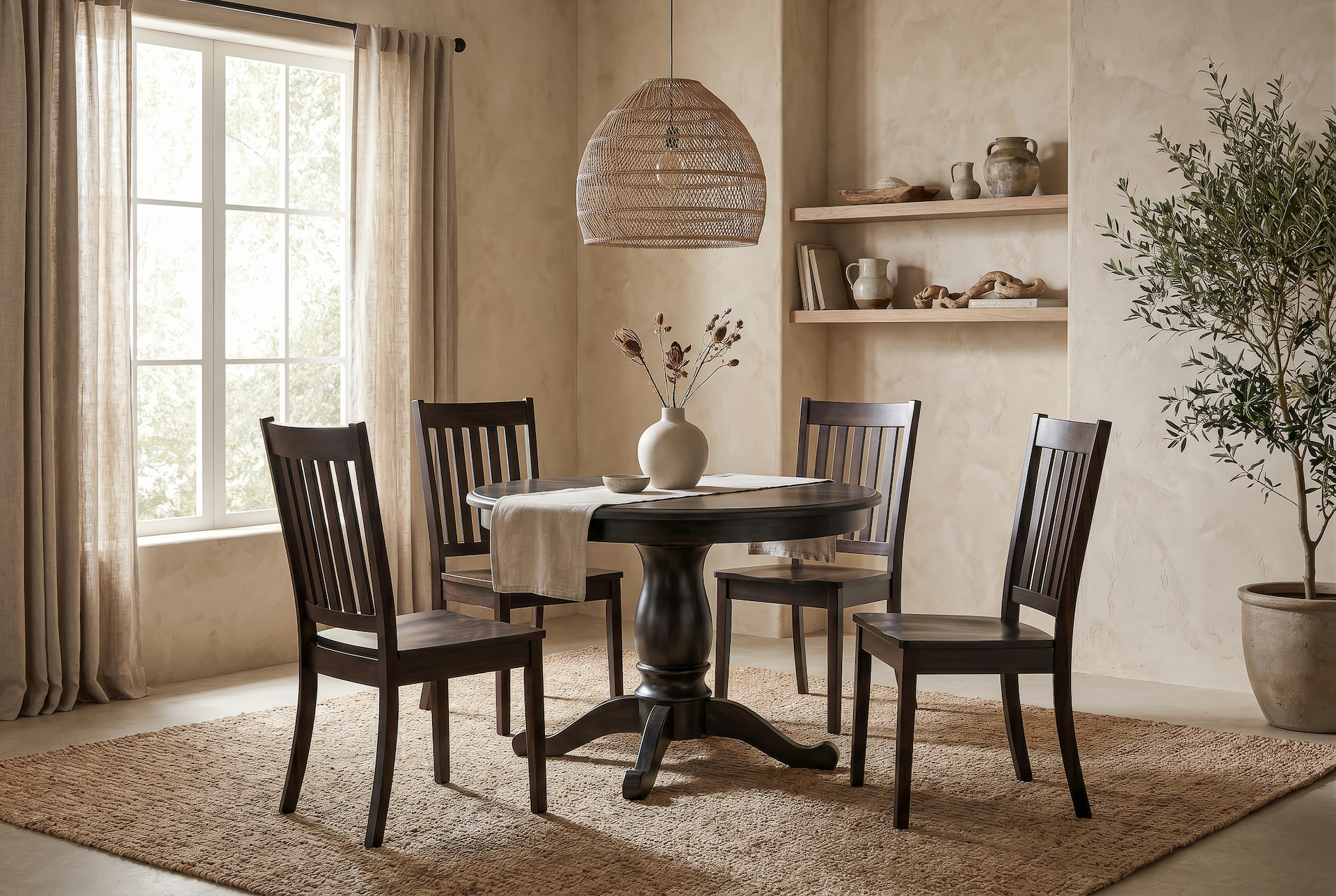 Home 2 Woodside Woodworks Alpine Winfield Room Setting Brown Maple Onyx 3